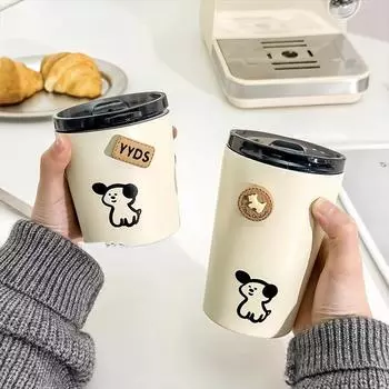 Собака Корейская пара Термос Чашка из нержавеющей стали Чашка в комплекте с Подарком Instagram Дети Портативная Кофейная Чашка Милая Чашка Для Воды 240ml