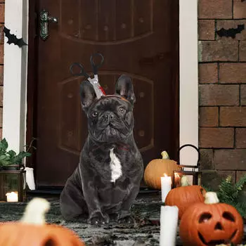 Собака Косплей Шляпа Хэллоуин Ужас Страшный Костюм Питомца Вечеринка Повязка На Голову для S