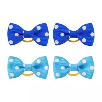 Собака Маленький Бантик для Волос с Резинками Ручной Работы Бантик в Горошек для Волос Аксессуары для Груминга Питомцев для Вечеринки Рождества Дня Рождения C