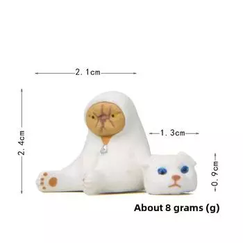 Собака Милый Кот Белый Медведь Плюшевый Мишка Наряд Мини Модель Украшение Декор Садоводство White Bear Cat