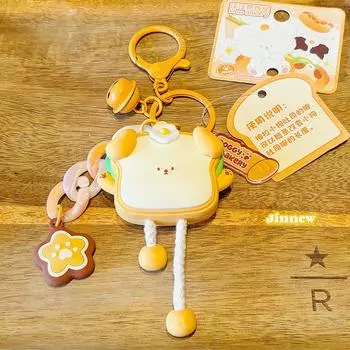 Собака Милый Мультяшный Тост Смола Брелок Идеально Подходит Для Ключей От Машины И Уникальные Идеи Подарков
