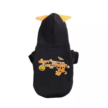 Собака на Хэллоуин Мультяшный принт для домашних животных Спортивная толстовка с капюшоном Толстовка Кошка Собака Праздничный костюм Маленькие и средние костюмы для домашних животных (Хэллоуин 3) S