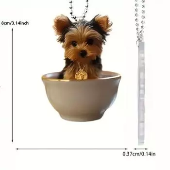 Собака Очаровательный Акриловый Подвесной Кулон на Зеркало Заднего Вида Милый Мультяшный Автомобильный Аксессуар Для Праздничного Настроения