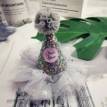 Собака пайетки шляпа на день рождения шпилька для питомца аксессуары для волос головной убор цветок корона аксессуары для собак товары для питомцев шляпа для питомца костюм для собаки