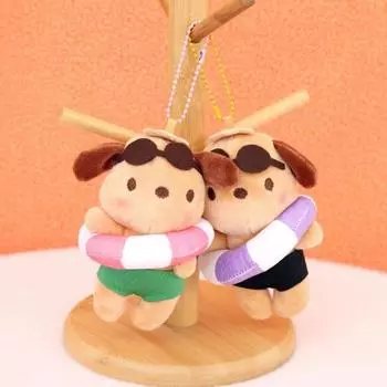 Собака плюшевый рюкзак брелок игрушка гавайский плавательный круг подвеска со съемными хоботами мягкая игрушка розовый