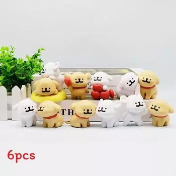 Собака ПВХ Мальтийская болонка Фигурка Модель Наборы С Магнитным Дизайном Для Детей И Коллекционеров Heart Line Dog Bag