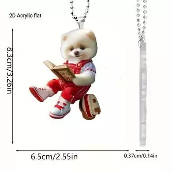 Собака Рождество Очаровательное Акриловое Украшение для Автомобиля Игривый Автомобильный Аксессуар для Сезонного Настроения