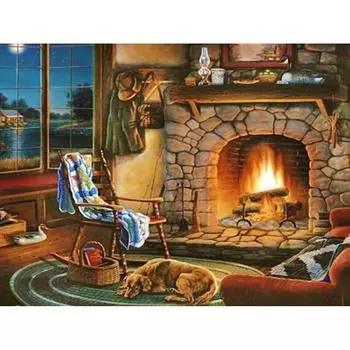 Собака рукоделие DIY Алмазная картина вышивка крестиком круглая Алмазная вышивка Decoratio 20X30CM