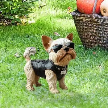 Собака Сад Кол Щенок в Жилете Солнцезащитные Очки Уличный Декор Кол Двор Искусство