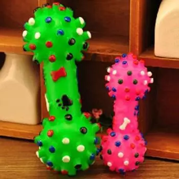 Собака, щенок, кошка, забавная звуковая игрушка, резиновый мяч с гантелями, пищалка, жевательный мяч