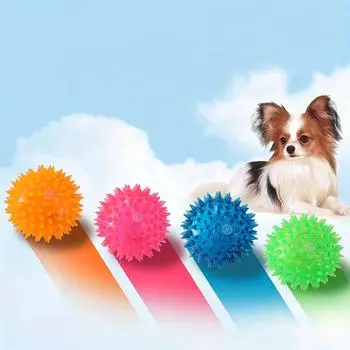 Собака Щенок Пищащая Игрушка Мяч: Прыгайте, массируйте и чистите зубы и десны для оптимального здоровья! оранжевый