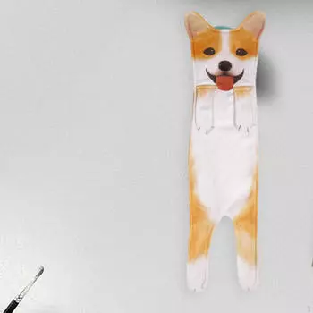 Собака Смешное полотенце для рук Быстросохнущая мочалка Милая многоцелевая декоративная супер впитывающая мягкая плотная для Corgi