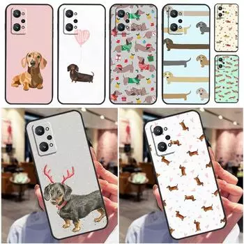 Собака такса для Realme 10 8 9 Pro Plus 8i 9i C30 C35 C21Y C25Y C11 C15 C31 GT Neo 2 3 T GT Master Case Realme GT Neo3