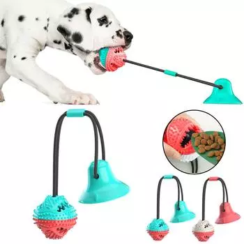 Собака жевательная игрушка для маленьких больших собак Интерактивное домашнее животное Кошки Протекающая медленная кормушка Чистка зубов Мяч Чихуахуа Французский бульдог Тренировка Продукты для кормления щенков синий