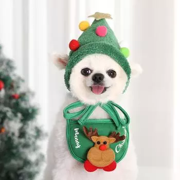 Собаки, кошки, рождественские шапки, шарфы, плюшевые мишки, ведра, зимняя одежда и принадлежности для переодевания BOMEI One Size зелёный