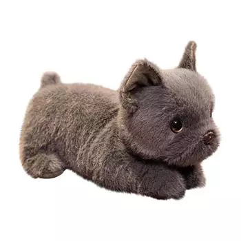 Собаки плюшевые животные, милые плюшевые игрушки-симуляции собак, плюшевые игрушки-щенки для мальчиков и девочек на дни рождения One Size чёрный