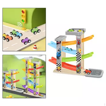 Соберите гоночный трек, игрушечный автомобиль, детский деревянный гоночный автомобиль, детская гоночная трасса для Four Tracks