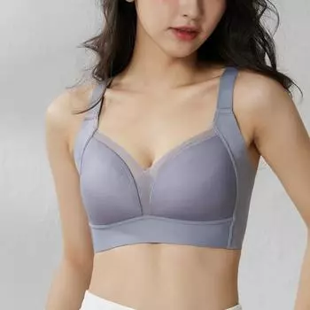 Соберите непровисающий летний тонкий бюстгальтер с полной чашкой, двойной грудью и бюстгальтером с подъемом верхней части. 75B зелёный