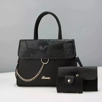 Соберите три высококачественные женские сумки. Универсальные вместительные модные сумки с цепочками для аксессуаров. .