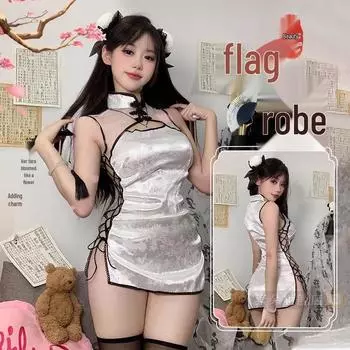 Соблазнительный комплект нижнего белья ципао с быстросъемными застежками для свиданий (2024). M