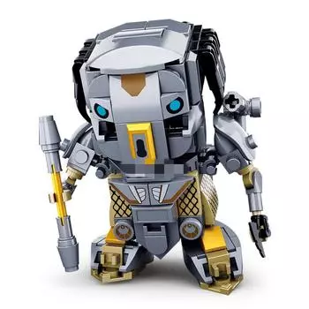 Собранные строительные блоки 0761D Хищник Q Версия Робот Воин Сборка Модель Мальчика Подключаемые игрушки