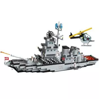 Собранные строительные блоки 112 Cruiser Aircraft Carrier Boy Военная сборная модель игрушка Подарки