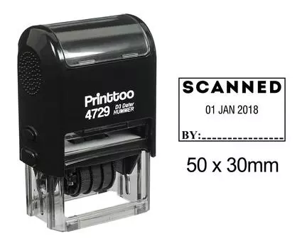 Собственная личность документа офиса Printtoo Inking с отсканированным текстом и резиной Dater космоса знака 50 mm x 30 mm.(Approx) чёрный