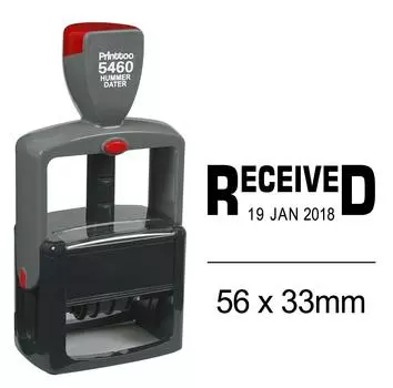 Собственная личность канцелярских принадлежностей Printtoo, наносящая чернила сверхмощный штамп Dater с полученной текстовой датой резины 56 mm x 33 mm.(Approx) чёрный