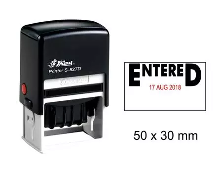 Собственная личность наносит чернила на блестящую дату с введенным текстом Office Канцелярские резиновые штампы Impression Area : 50 mm x 30 mm чёрный