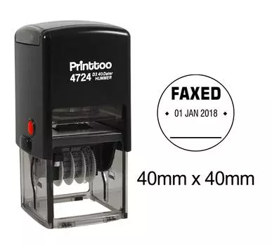 Собственная личность штемпеля Датера канцелярских принадлежностей Принттоо круглая чернила с резиной даты факса текста 40 mm x 40 mm.(Approx) чёрный