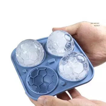 Soccer Ice Cube Mold Football Shapes Ice Cube Tray Silicone Chocolate Mold Funnel-type Lid Basketball Sphere Ice Tray