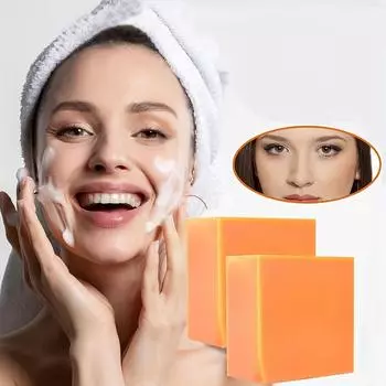 Сочетание двух видов мыла с куркумой Освежающее очищающее средство Длительное увлажнение Подходит для всех типов кожи 2pcs