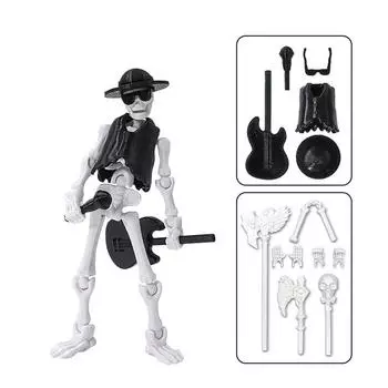 Сочлененная кукла человеческого скелета, игрушка-трюк, креативные украшения, сборная игрушка, подвижная кукла One Size чёрный