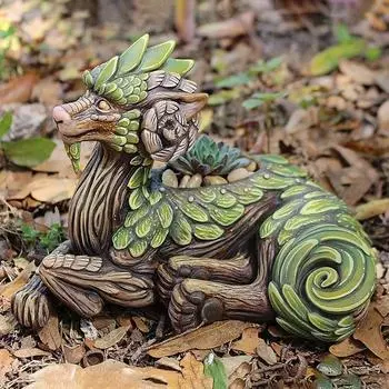 Сочная фигурка дракона, смола, садовая статуя дракона-хранителя, скульптура, украшение для дома и улицы, украшение на Рождество A