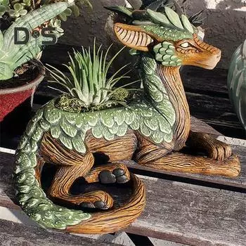 Сочная фигурка дракона, смола, садовая статуя дракона-хранителя, скульптура, украшение для дома и улицы, украшение, Рождественский подарок A