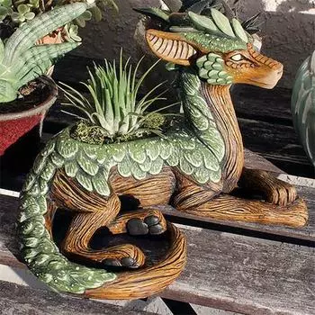 Сочная фигурка дракона, смола, садовая статуя дракона-хранителя, скульптура, украшение для дома и улицы, украшение, Рождественский подарок A