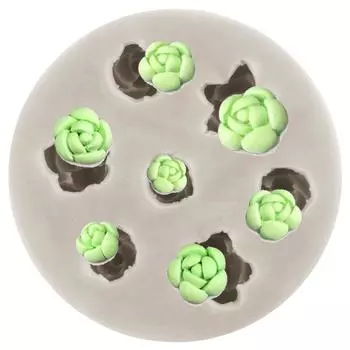 Сочные формы для помадки 3D силиконовые формы для суккулентов кактуса и листьев Формы для суккулентных растений для украшения торта Кекс Конфеты Шоколад Полимерная глина белый