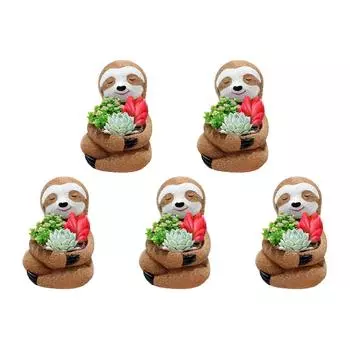 Сочный кашпо, милый кашпо из смолы, рождественский подарок, держатель для цветочных растений в виде ленивца (Лень)