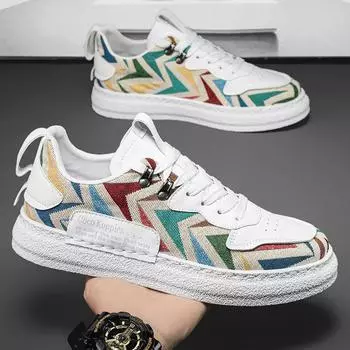 Social guy trendy shoes 2025 summer breathable season canvas casual sports men s shoes Korean version street shot student board shoes men 39 белый