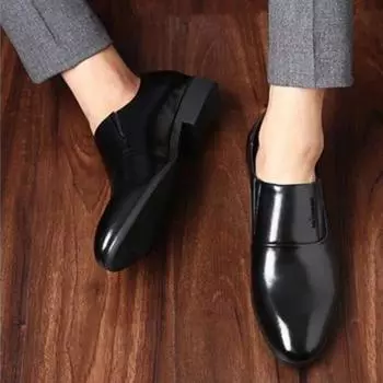 Социальная обувь для мужчин, черная кожаная повседневная деловая роскошная дизайнерская официальная элегантная модельная обувь для мужчин и классика для офиса 38