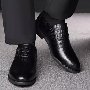 Социальная обувь для мужчин Натуральная кожа без резины Весна Осень Классическая обувь Мужская Повседневная Деловая Новый Стиль Тренд Вечеринка 38