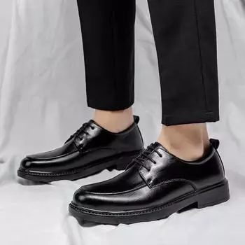 Социальная обувь мужская кожаная повседневная обувь с круглым носком весна-осень легитимная роскошь дизайнерский стиль джентльмен новая мужская официальная обувь 38
