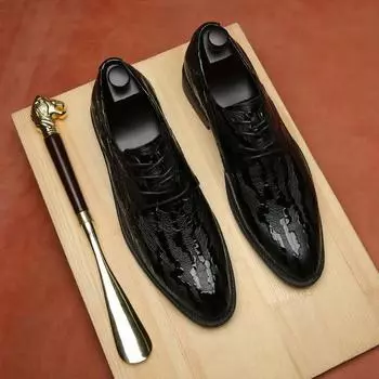 Социальная обувь Мужская кожаная повседневная весна-осень деловая мужская официальная обувь черная легальная одежда 2024 тренд дешевая ликвидация 37