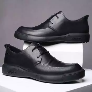 Социальная обувь Мужская Весна Осень Мужская официальная обувь Повседневная деловая кожа Тренд Черный Официальная дешевая Распродажа Обувь Новая 38