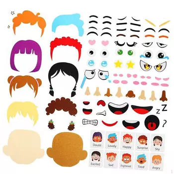 Социальное эмоциональное обучение, создай забавные рожицы, наклейки, игры, дошкольные развивающие игрушки для детей,