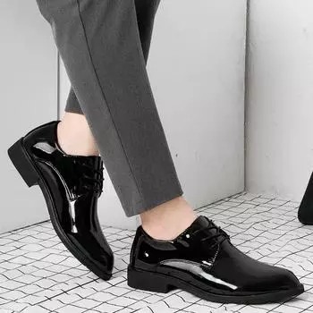 Social Shoe Male Official Black Men s Formal Shoes Casual Business Office Gentleman Luxury Designer New Leather 2024 Trend Party 37