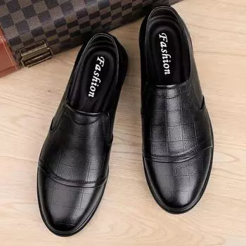 Social Shoe Male Spring Autumn Brown Men s Formal Shoes Round Toe Black Official Leather Casual Cowhide Footwear Clothing Office 38