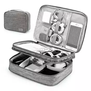 Sociplentycom Gadget Travel 3-слойный большой чехол для хранения кабеля передачи данных для ПК, зарядного устройства, удобные товары для бизнеса, сумка для мобильного хранения