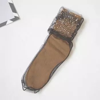 Socks Elegant Rhinestone Lace Elastic Glitter Mesh Sock Transparent Short Socks Ankle Socks