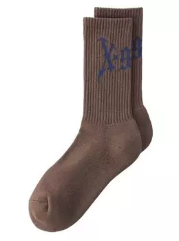 Socks GOTHIC LOGO RIB SOCKS BROWN [X Girl] Women s